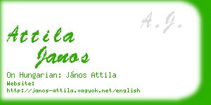 attila janos business card